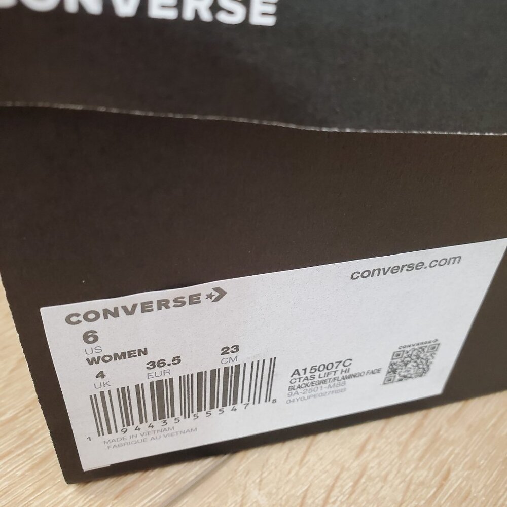Womens 6 CONVERSE Chuck Taylor All Star Lift Floral Black Platform A15007C NEW - Picture 7 of 13